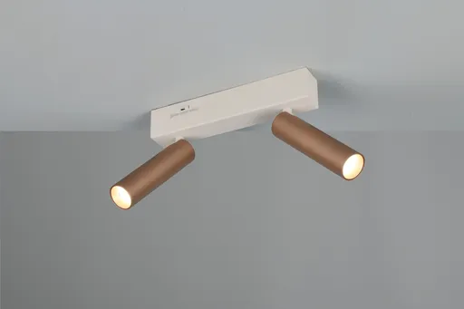 Plafoniera Ambala, TRIO, 26x4x17.5 cm, 5.5W, 2x SMD, metal, alb/aramiu