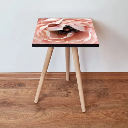 Masuta, Hanah Home, Shp251, 35x42x35 cm, Roz / Alb / Negru