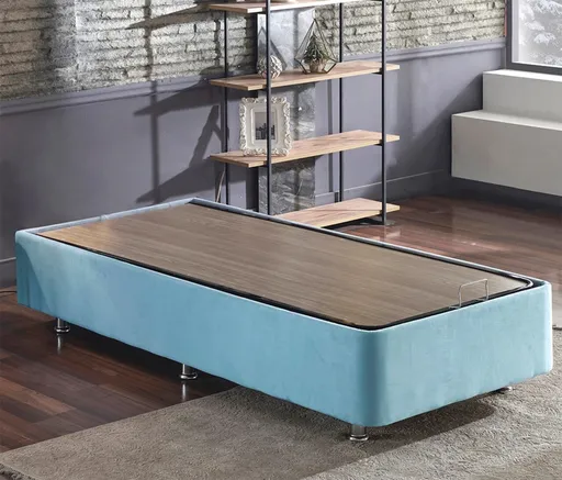 Baza de pat de o persoană, Hanah Home, Cozy Single, Albastru deschis