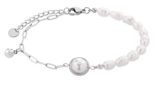 Troli Brățară fermecătoare din oțel cu perle VGS1299S-1