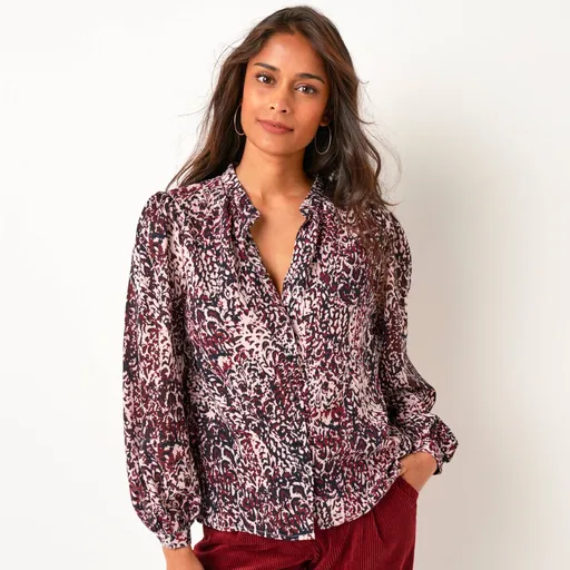 Bluză tip cămașă cu imprimeu