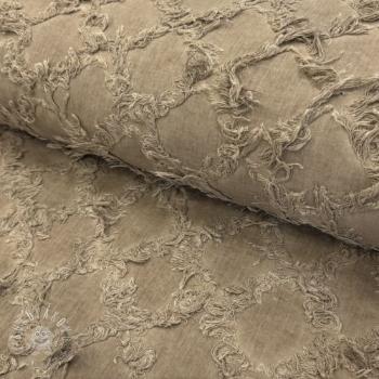 Bavlnená látka s ľanom Vintage Fringe Diamonds naturals