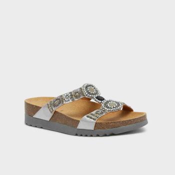 Papuci Scholl New Bogotà Wedge argintiu, mărimea40, argintiu, 40 EU