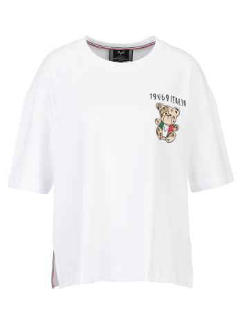 19V69 ITALIA Oversize póló 'Petonia Italia Teddy'  bézs / vérvörös / fekete / fehér