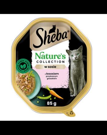 SHEBA Nature's Collection 85 g mancare pisica, in sos cu somon si mazare