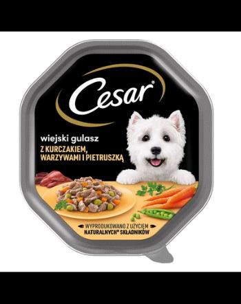 CESAR tacka 150 g hrana umeda pentru caini adulti in sos de pui, legume si patrunjel