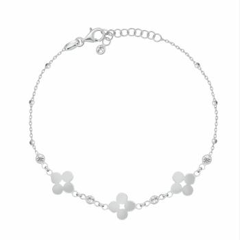 Brilio Silver Brățară fermecătoare din argint cu zircon Flori BRC233W