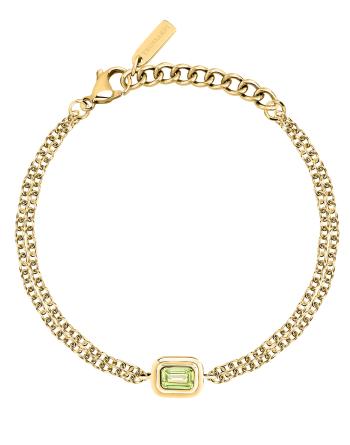 Trussardi Brățară dublă placată cu aur cu zirconiu cubic verde T-Design TJAXA24