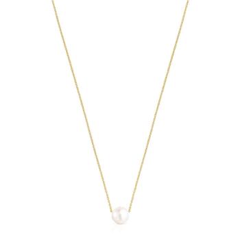 Tous Colier elegant placat cu aur cu perle Gloss 111232560