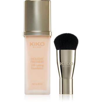 KIKO Milano Holiday Première 24h Lasting Foundation fard lichid rezistent la apa cu pensulă culoare 01 Porcelain 28 ml