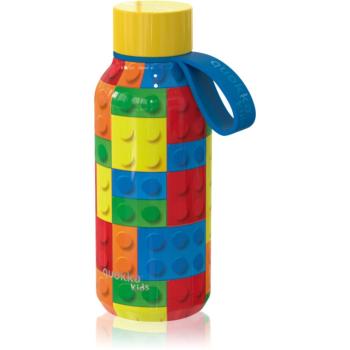 Quokka Solid Kids sticlă termos cu dispozitiv de prindere Color Bricks 330 ml