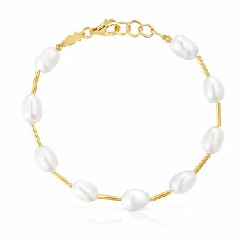 Tous Brățară elegantă placată cu aur cu perle autentice Gloss 1004121300