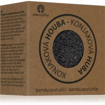 Renovality Konjac mushroom bamboo charcoal burete pentru curatare pentru pielea problematica 7x4 cm