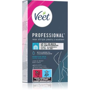 Veet Professional Sensitive Skin benzi depilatoare cu ceara rece pentru piele sensibila 40 buc