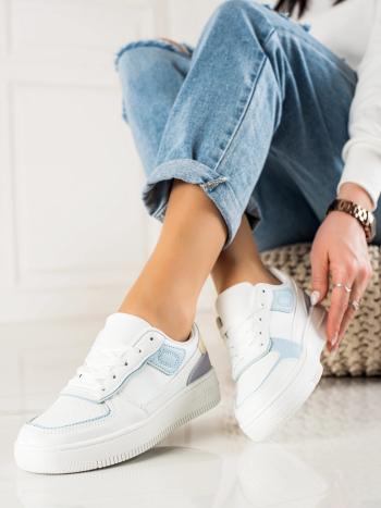Adidași albi de lux pentru femei fără toc