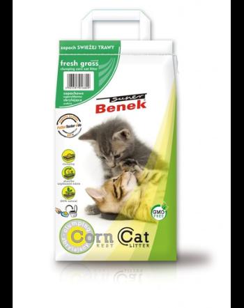 BENEK Super Corn Cat Asternut pentru litiera, cu miros de iarba proaspata 14 l