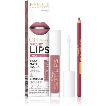 Eveline Cosmetics OH! my LIPS Velvet set îngrijire buze 13 Brownie Biscotti 1 buc