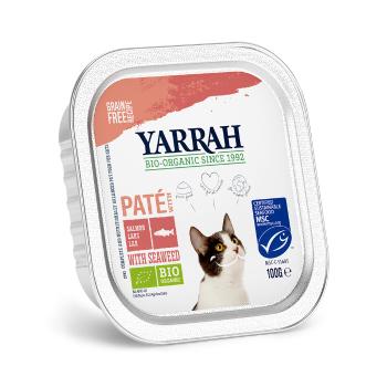 6x100g Yarrah bio paté nedves macskatáp- Lazac & bio tengeri alga