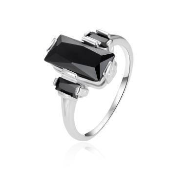 Agato Inel din argint cu zircon negru AGT-R24BK 60 mm