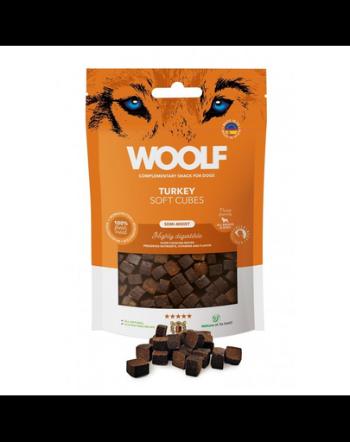 WOOLF Soft Cubes Turkey Monoprotein 100g recompense moi pentru caini, din curcan