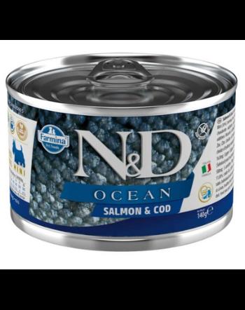 FARMINA N&amp;D Ocean Dog Salmon, codfish 140 g Conserva pentru caine, cu somon si cod