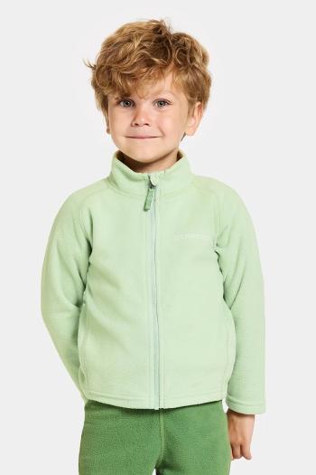Detská mikina Didriksons MONTE KIDS FULLZIP zelená farba, jednofarebná