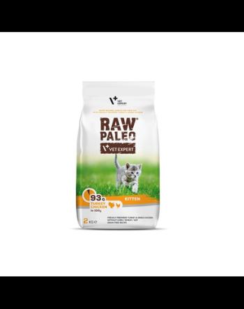 VETEXPERT Raw Paleo Kitten Turkey&amp;Chicken 2 kg Mancare uscata pisoi