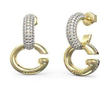 Guess Cercei rotunzi placați cu aur cu cristale Oh My G JUBE04521JWYGT/U