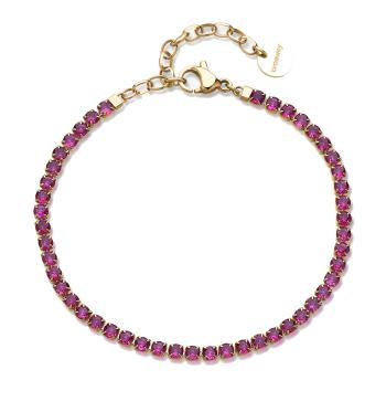 Brosway Brățară tenis placată cu aur cu zirconii fuchsia Desideri BEI106