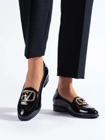 Cizme negre cu toc plat pentru femei la modă