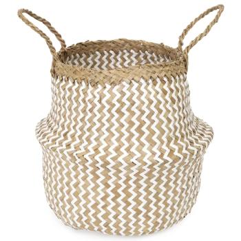 Coș de hârtie și iarbă de mare natural Compactor Belly S, pliabil, 27 x 26 cm, alb, S