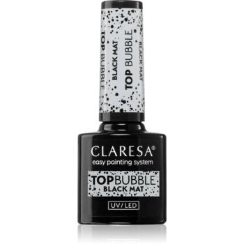 Claresa UV/LED Top Bubble lac gel de unghii pentru acoperirea superioară mat culoare Black Mat 5 g