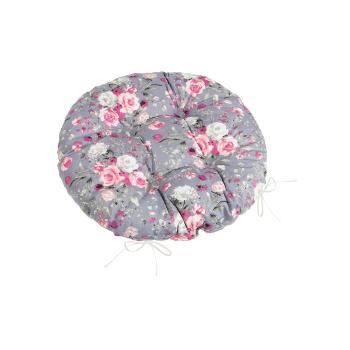 Bellatex Pernă de scaun Adéla matlasată rotundăFlowers rose roz 40 x 40 cm