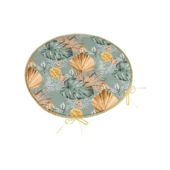 Bellatex Pernă de scaun Adele rotundă netedăMonstera roz galben 40 x 40 cm