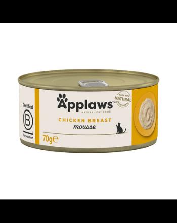 APPLAWS Cat Mousse Tin conserva pentru pisici, cu pui 70g