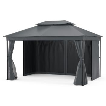Blumfeldt Foișor Mondo Dual 3x4 cu acoperiș dublu și plasă împotriva insectelor.