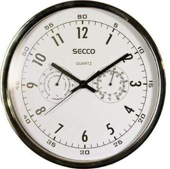 SECCO &quot;Sweep second&quot; falióra 30cm pára és hőmérővel, kr...