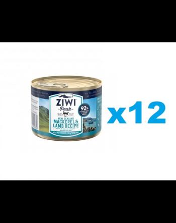 ZIWIPEAK Cat Mackerel&amp;Lamb hrana umeda pisici 12 x 185 g cu macrou si miel