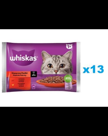 WHISKAS pui si vita in sos 52x85g hrana umeda pisica adulta