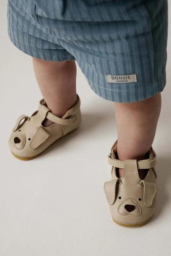 Kožené topánky pre bábätká Donsje Spark Special Shoes Golden Retriever béžová farba, 1003011