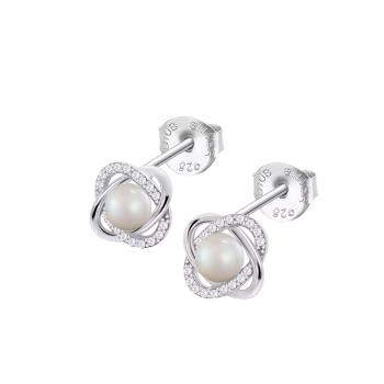 Lotus Silver Cercei din argint strălucitori cu zirconii si perle LP3094-4/1