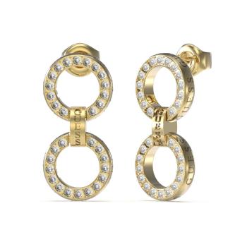 Guess Cercei suspendați placați cu aur cu cristale Circle Lights JUBE03166JWYGT