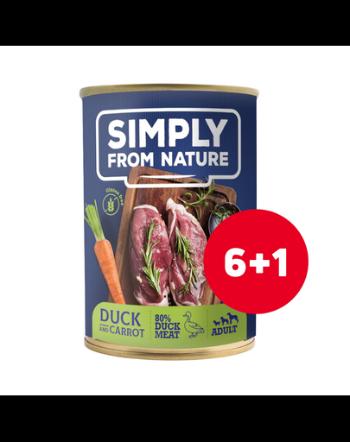 SIMPLY FROM NATURE pachet conserve caini 6 x 400 g + 1 GRATIS rata si morcov