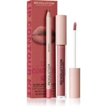 Makeup Revolution Lip Contour Kit set îngrijire buze culoare Brunch