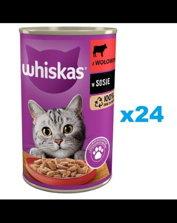 WHISKAS Adult 24x400 g hrana cu vita in sos pentru pisici adulte