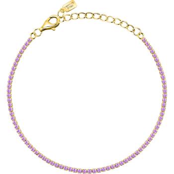 La Petite Story Brățară tenis placată cu aur cu zirconi roz Silver LPS05AWV62