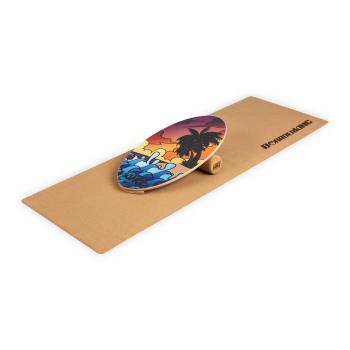 BoarderKING Indoorboard Allrounder, placă pentru echilibru, covor, cilindru, lemn / plută