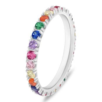 Brilio Silver Inel fermecător din argint cu pietre colorate de zircon RI118WRBW 54 mm