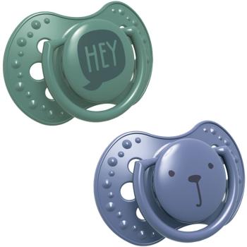 LOVI Hey 6-18m suzetă Blue / Green 2 buc