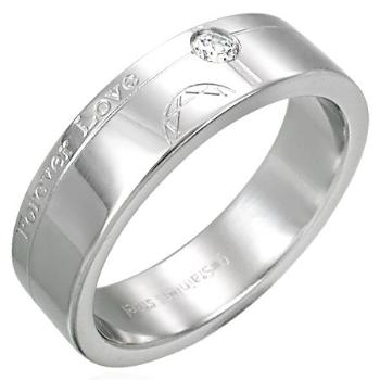 Oceľová obrúčka - Forever Love, zirkón - Veľkosť: 67 mm